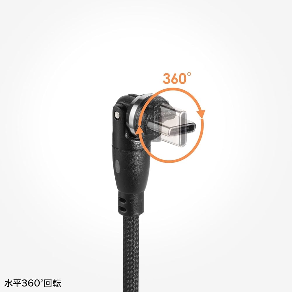 かくちゃん 両コネクタがくるくる回転！ PD100W急速充電対応USB2.0 Type-C